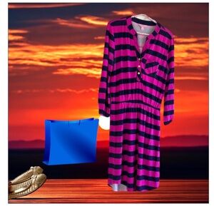 Lilly Pulitzer Navy Pink Striped Dress